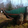 Glasarche in der Holzhand am Wegesrand