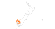 Tourist Attraction Milford Sound in the Fiordland and Te Anau: Position on map
