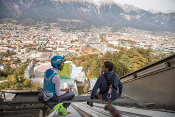 Pure thrill on the trembling beam of the Bergisel ski jump!