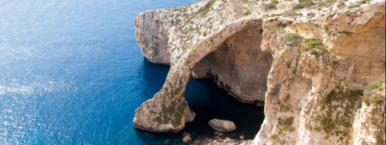 The observation terrace offers a great view of the entry to the Grotto.
