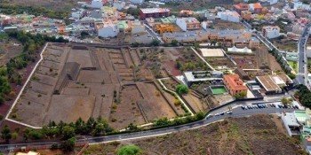 Archaeological excavation site from the air
