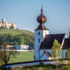 View of Spiš Castle and the church in Žehra, another UNESCO World Heritage Site.