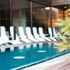 The outdoor area of the Liquidrom in Berlin also invites to relax