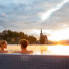 The infinity pool on the rooftop terrace is a special part of the sauna area.