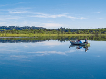 Aus Naturschutzgründen dürfen nur Fischer den Grabensee mit dem Boot befahren.