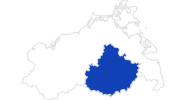 map of all swimming spots on the Mecklenburgische Seenplatte 